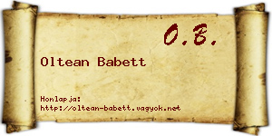 Oltean Babett névjegykártya